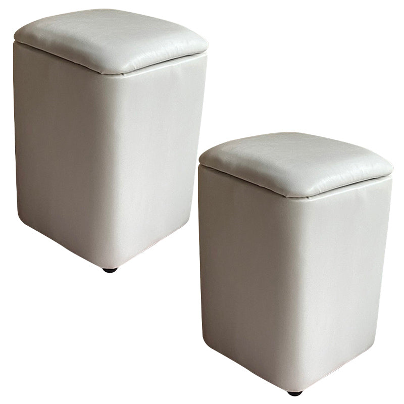 Solid Ottoman Modern Stain Resistant Faux Leather Ottoman with Storage