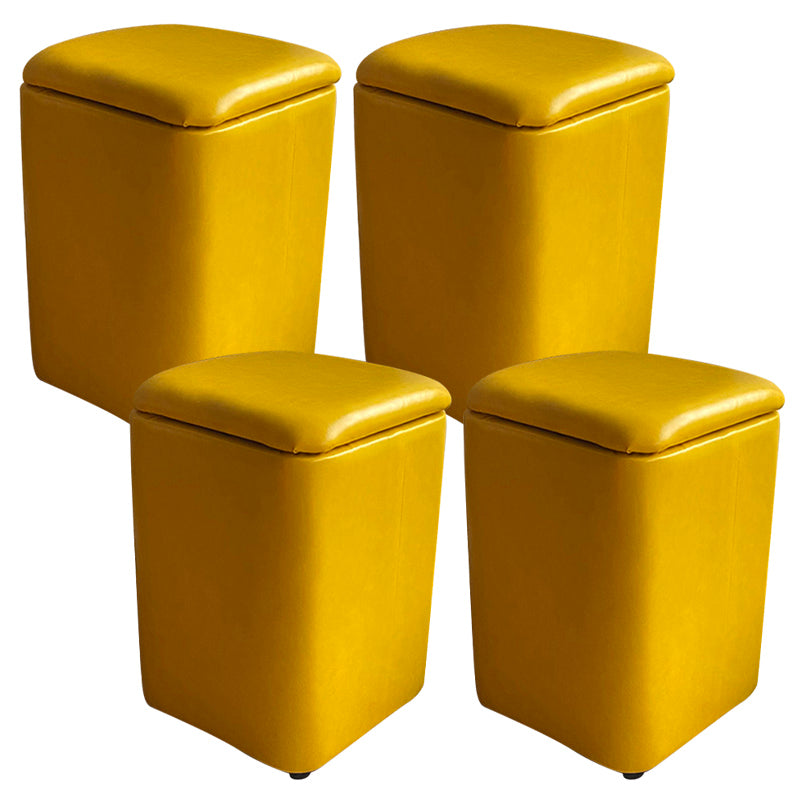 Solid Ottoman Modern Stain Resistant Faux Leather Ottoman with Storage