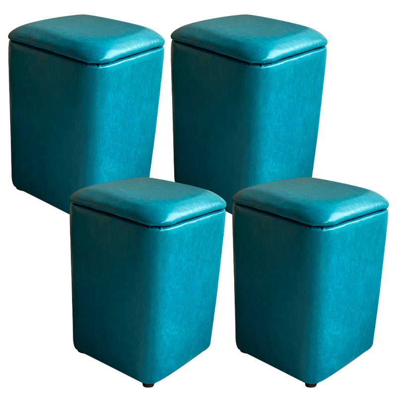 Solid Ottoman Modern Stain Resistant Faux Leather Ottoman with Storage