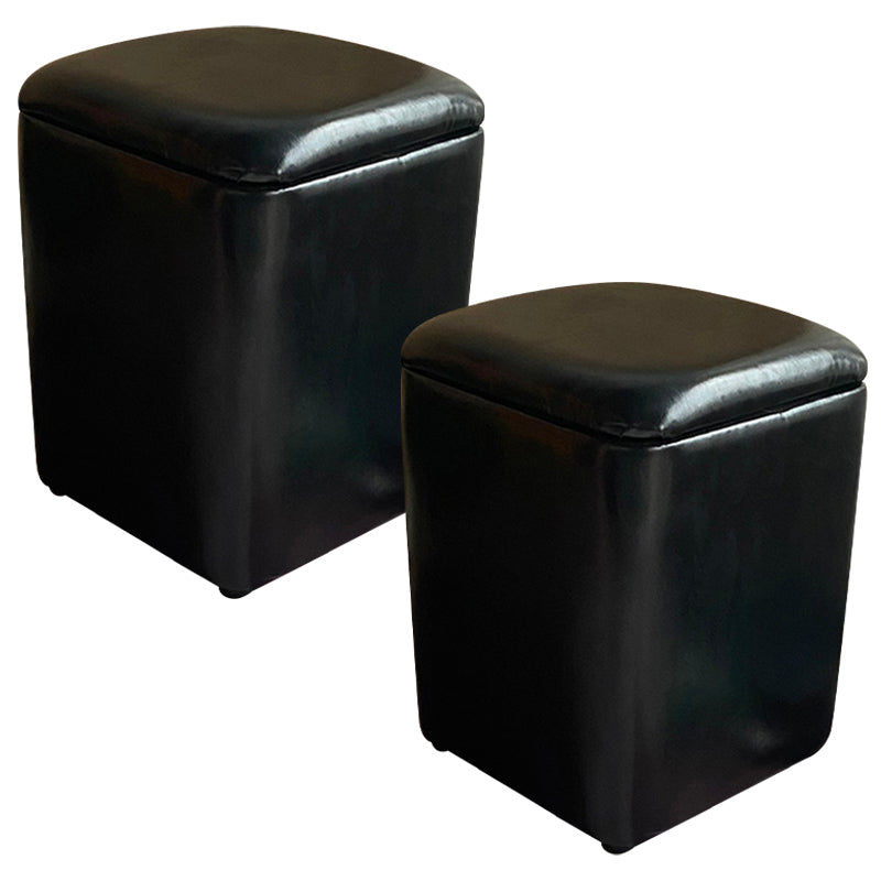 Solid Ottoman Modern Stain Resistant Faux Leather Ottoman with Storage