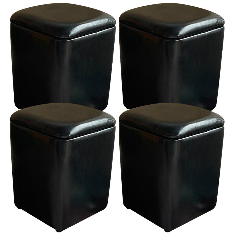 Solid Ottoman Modern Stain Resistant Faux Leather Ottoman with Storage