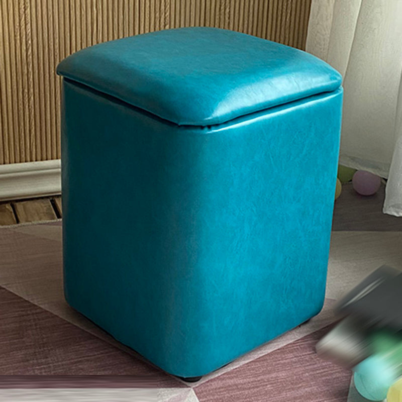 Solid Ottoman Modern Stain Resistant Faux Leather Ottoman with Storage