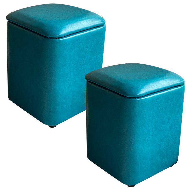 Solid Ottoman Modern Stain Resistant Faux Leather Ottoman with Storage