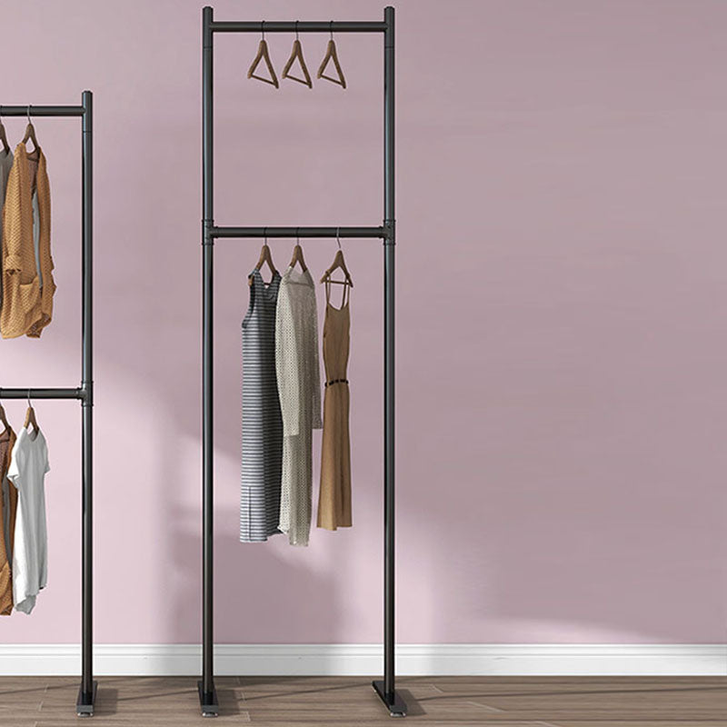 Contemporary Metal Coat Hanger 2 Hanging Rails Entry Hall Tree