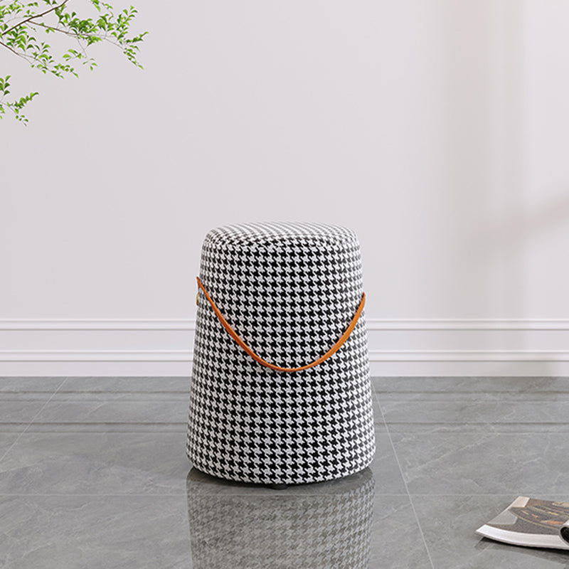 Upholstered Modern Pouf Ottoman Fabric Whole Colored Portable Round Ottoman