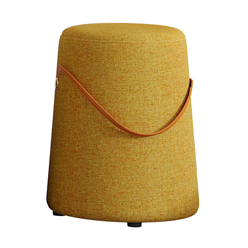 Upholstered Modern Pouf Ottoman Fabric Whole Colored Portable Round Ottoman