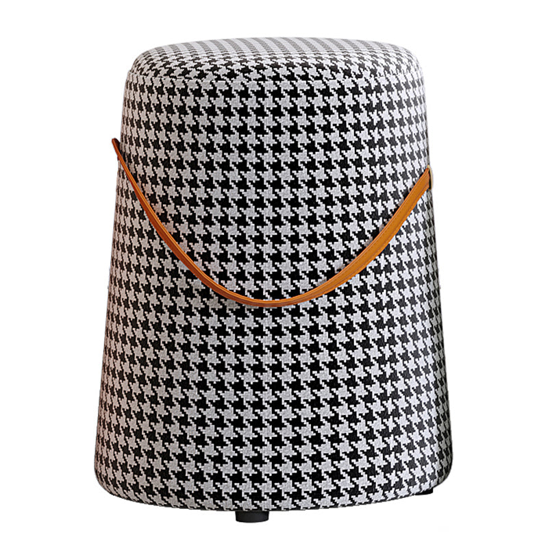 Upholstered Modern Pouf Ottoman Fabric Whole Colored Portable Round Ottoman