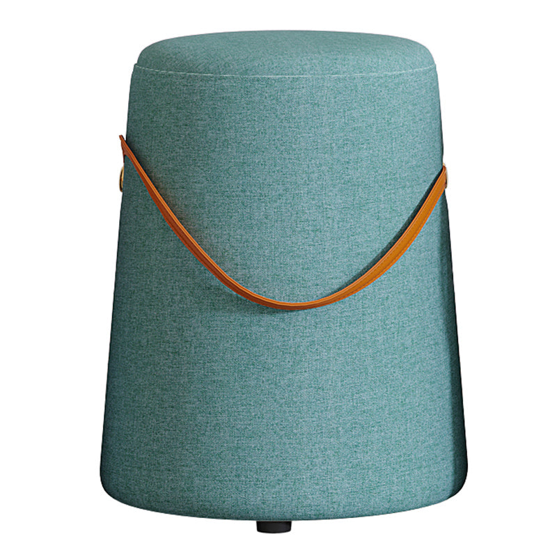 Upholstered Modern Pouf Ottoman Fabric Whole Colored Portable Round Ottoman
