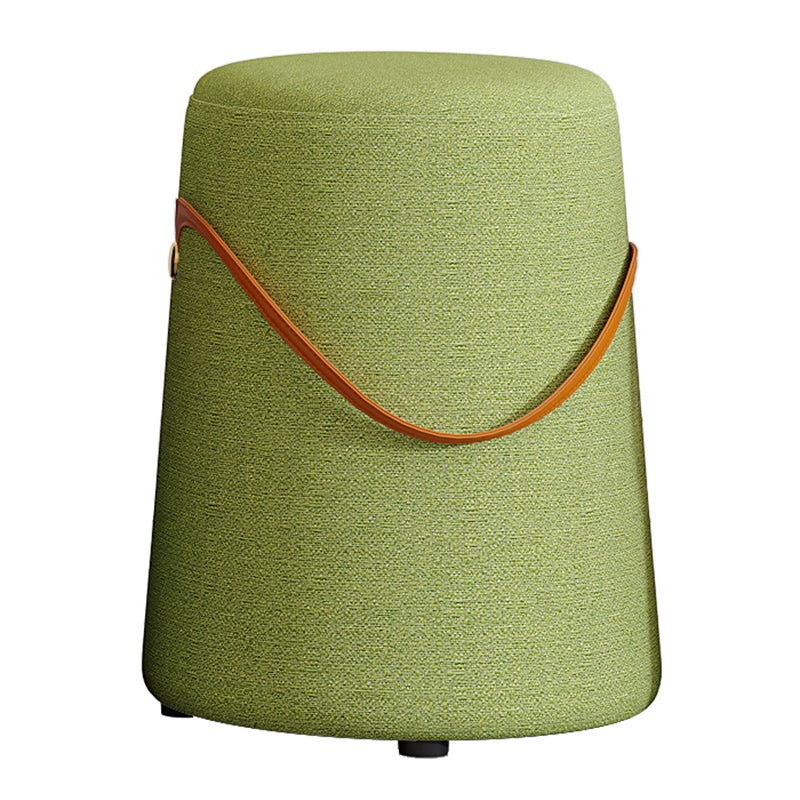 Upholstered Modern Pouf Ottoman Fabric Whole Colored Portable Round Ottoman