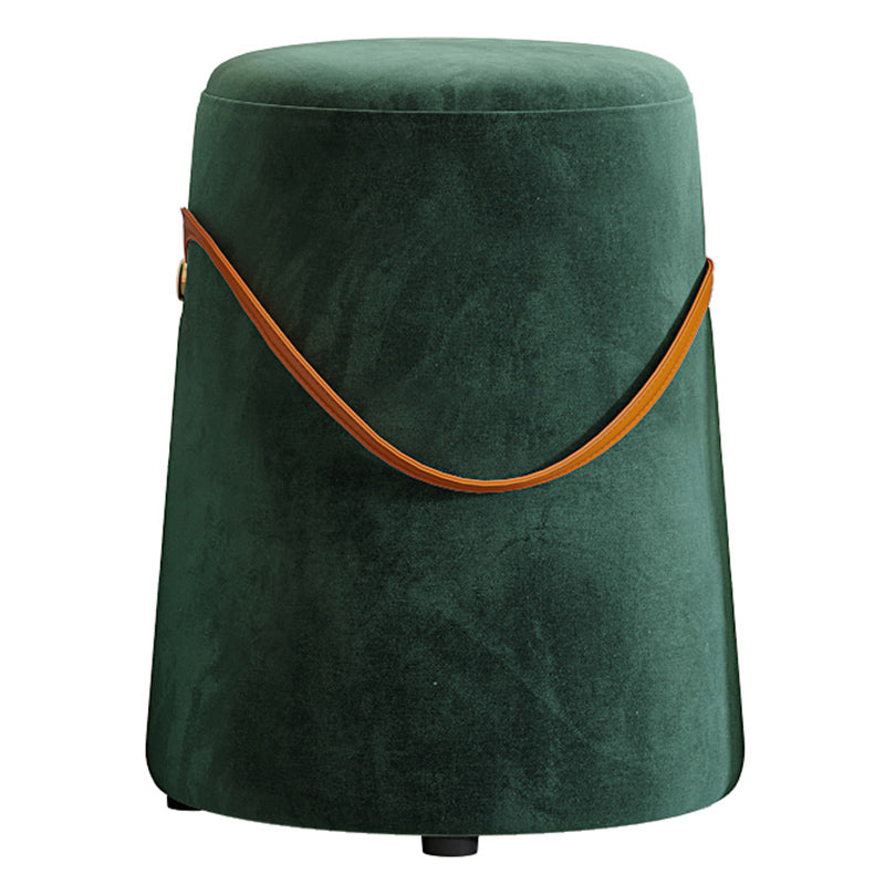 Upholstered Modern Pouf Ottoman Fabric Whole Colored Portable Round Ottoman