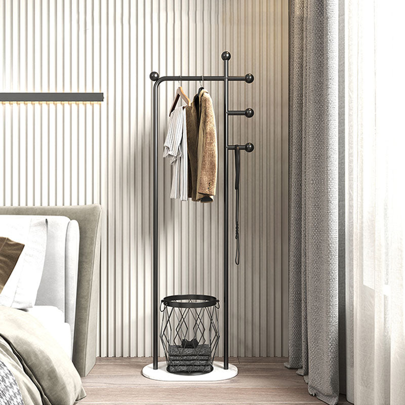 Leisure Metal Entry Hall Tree Coat Hooks Coat Hanger with Storage