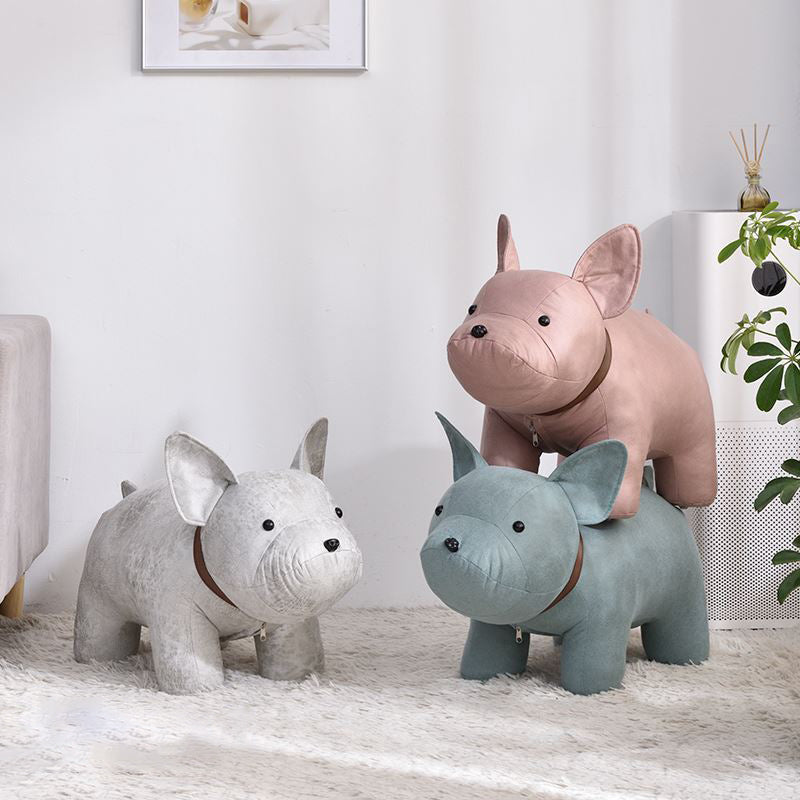 Fabric Pouf Solid Color Animal Shape Stain Resistant Modern Pouf Ottoman