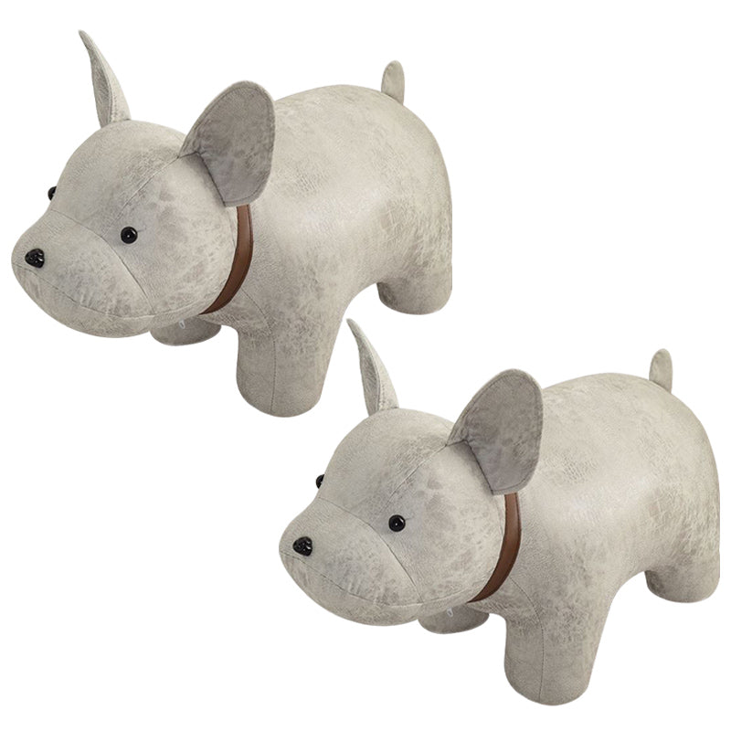 Fabric Pouf Solid Color Animal Shape Stain Resistant Modern Pouf Ottoman