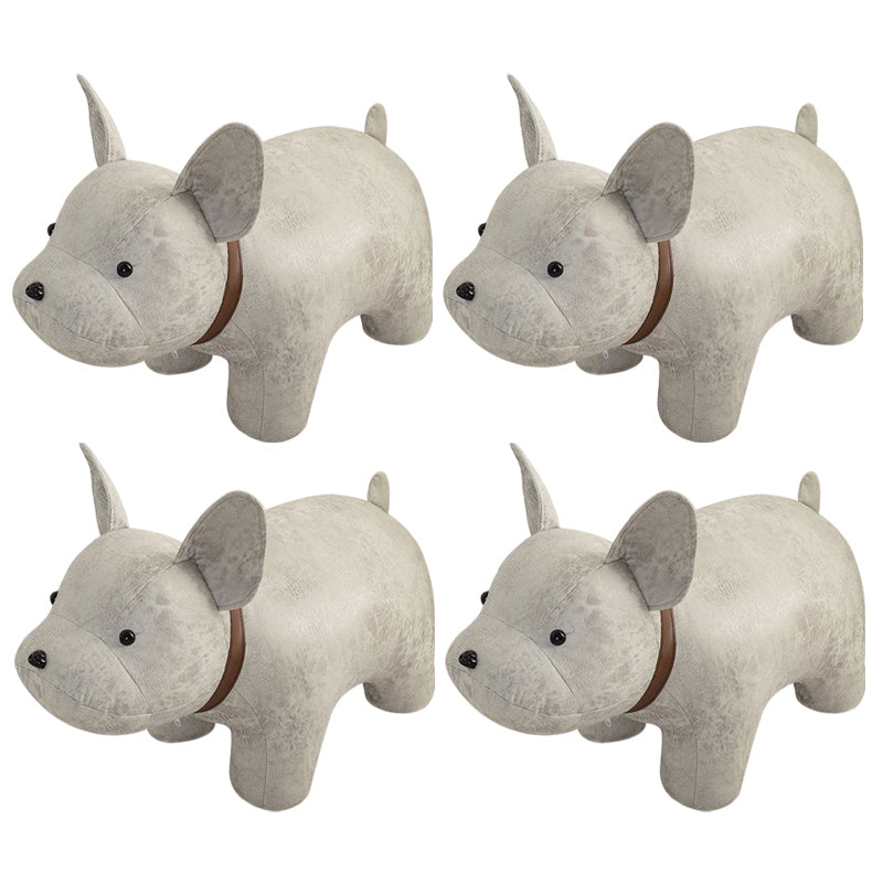 Fabric Pouf Solid Color Animal Shape Stain Resistant Modern Pouf Ottoman