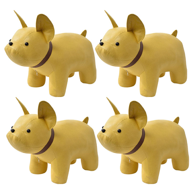 Fabric Pouf Solid Color Animal Shape Stain Resistant Modern Pouf Ottoman