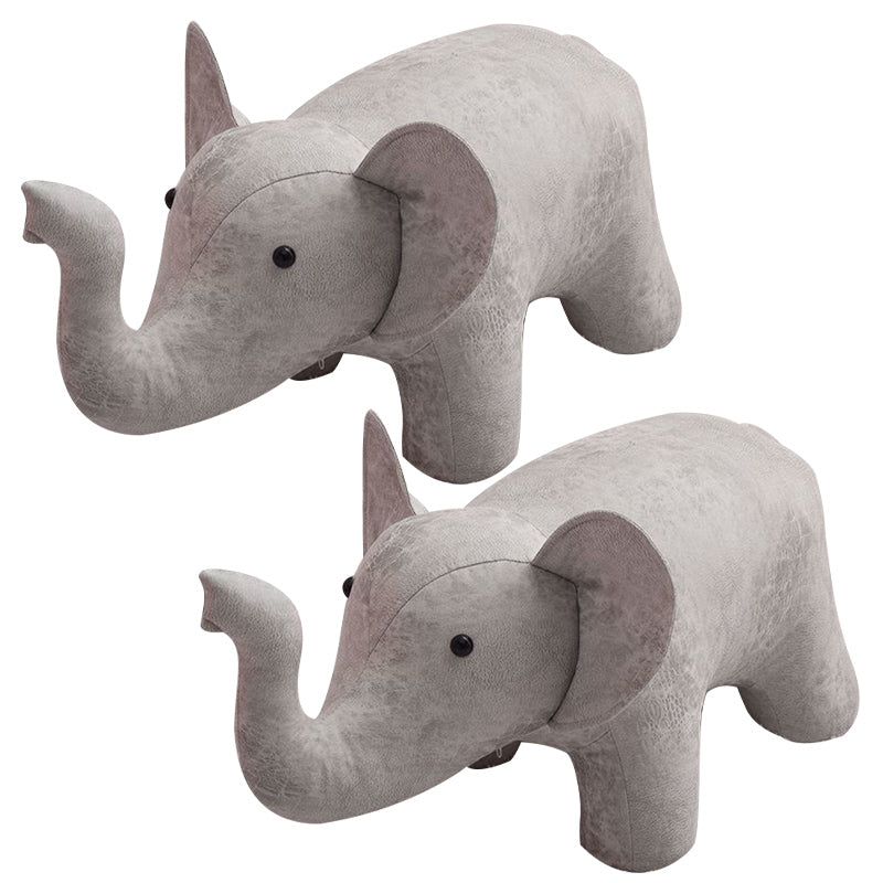 Fabric Pouf Solid Color Animal Shape Stain Resistant Modern Pouf Ottoman