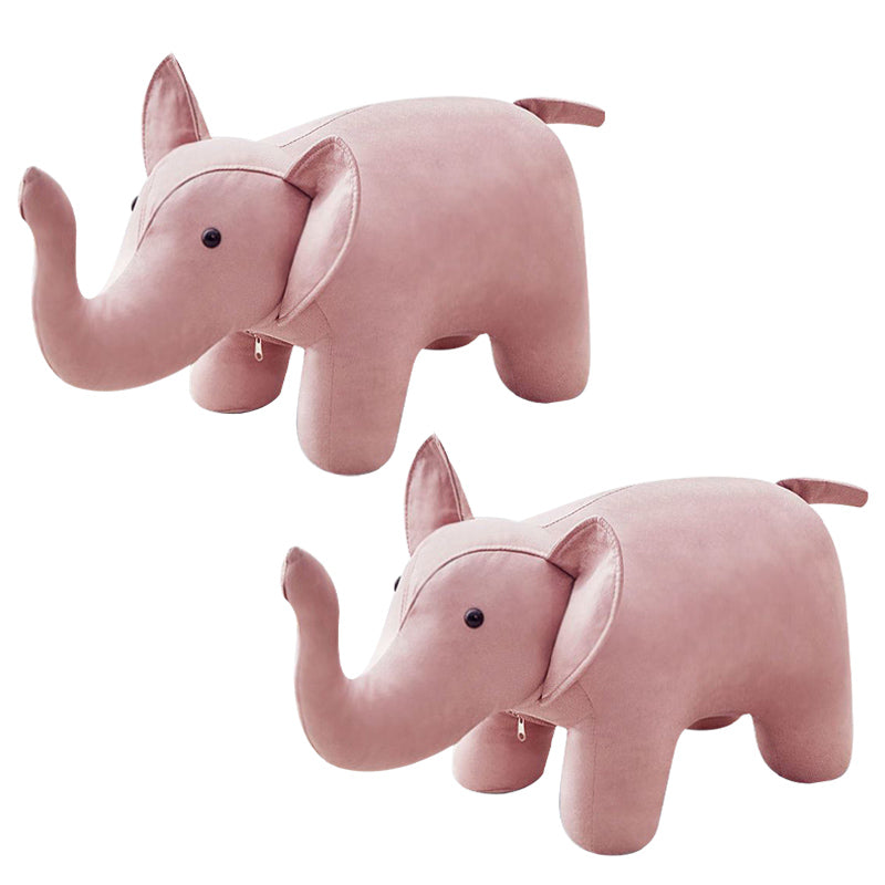 Fabric Pouf Solid Color Animal Shape Stain Resistant Modern Pouf Ottoman