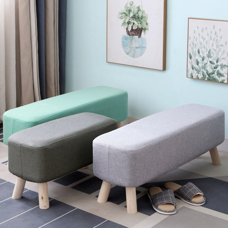 Pure Color Ottoman Linen Blend Rectangle Fade Resistant Standard Ottoman