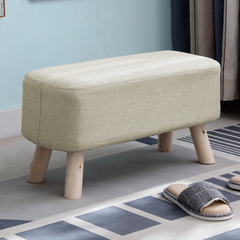 Pure Color Ottoman Linen Blend Rectangle Fade Resistant Standard Ottoman