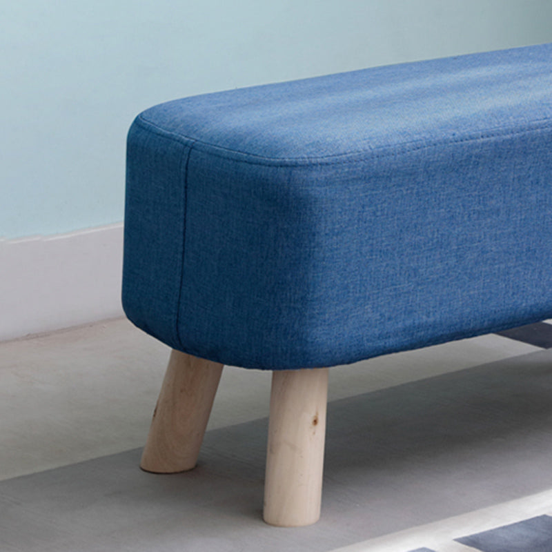 Pure Color Ottoman Linen Blend Rectangle Fade Resistant Standard Ottoman