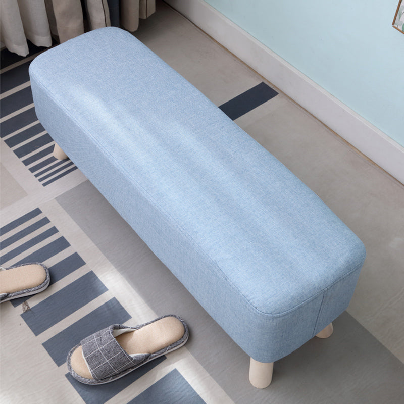 Pure Color Ottoman Linen Blend Rectangle Fade Resistant Standard Ottoman