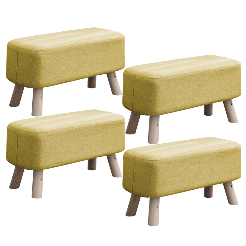 Pure Color Ottoman Linen Blend Rectangle Fade Resistant Standard Ottoman