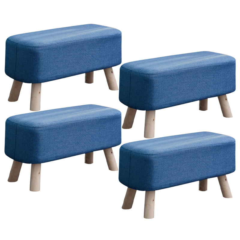 Pure Color Ottoman Linen Blend Rectangle Fade Resistant Standard Ottoman