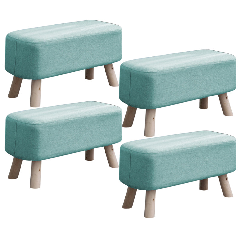 Pure Color Ottoman Linen Blend Rectangle Fade Resistant Standard Ottoman
