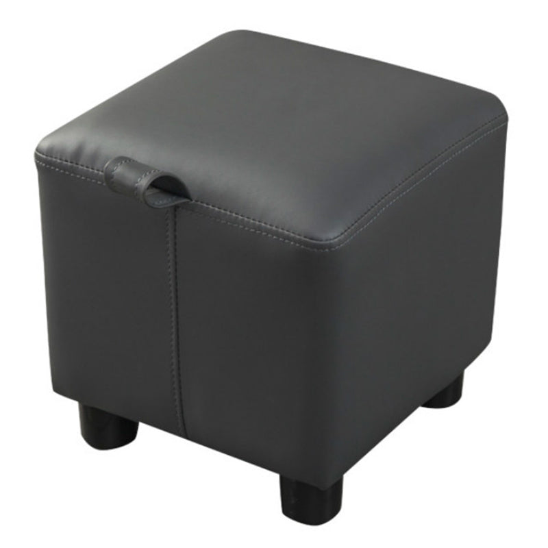 Orange Modern Standard Faux Leather Square Standard for Living Room