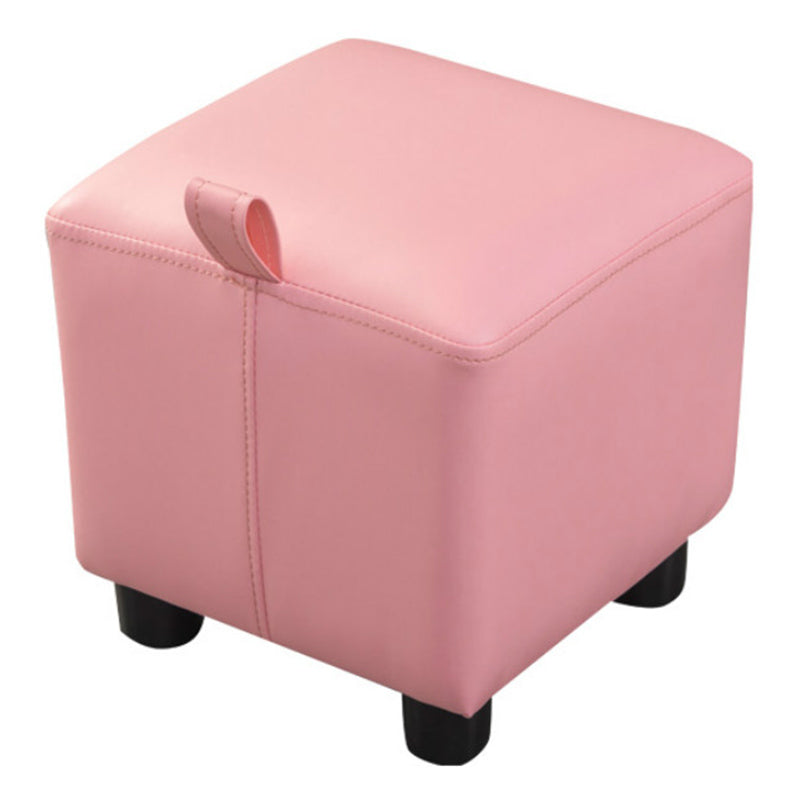 Orange Modern Standard Faux Leather Square Standard for Living Room