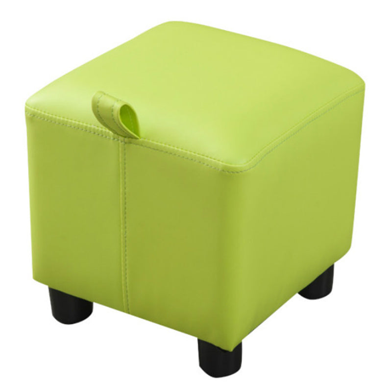 Orange Modern Standard Faux Leather Square Standard for Living Room