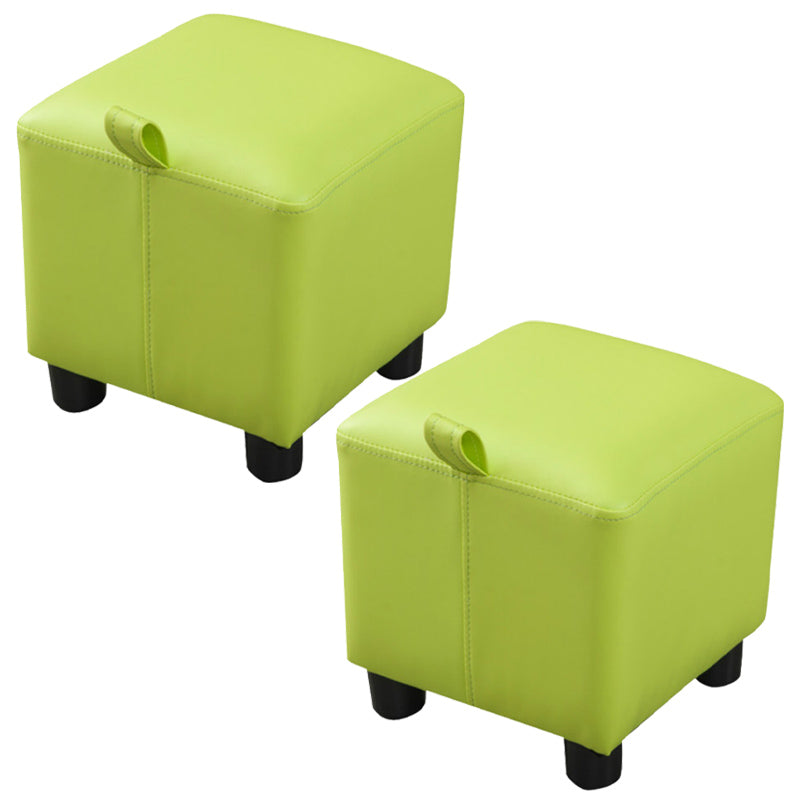 Orange Modern Standard Faux Leather Square Standard for Living Room