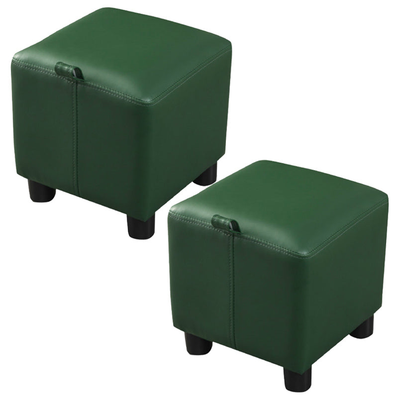 Orange Modern Standard Faux Leather Square Standard for Living Room