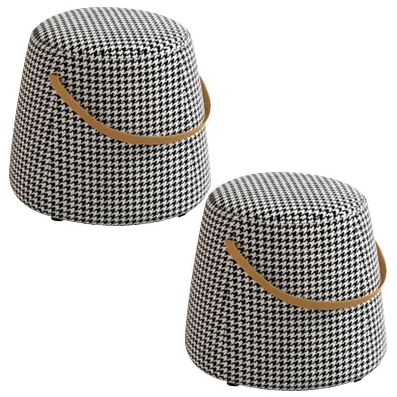 Portable Pouf Pure Color Cylinder Shape Modern Fabric Stain Resistant Pouf Ottoman