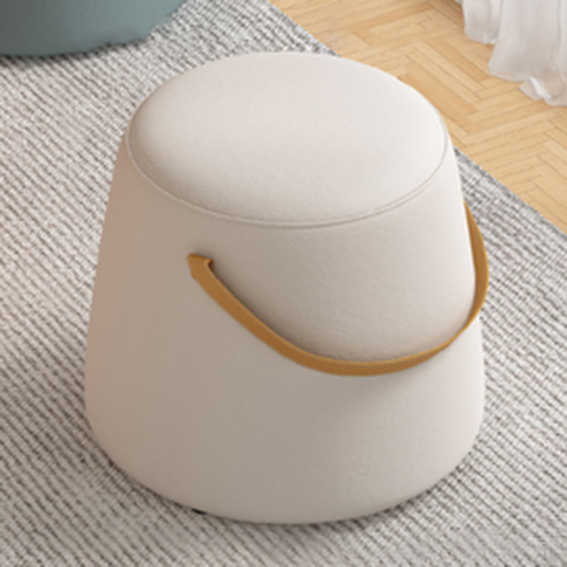 Portable Pouf Pure Color Cylinder Shape Modern Fabric Stain Resistant Pouf Ottoman