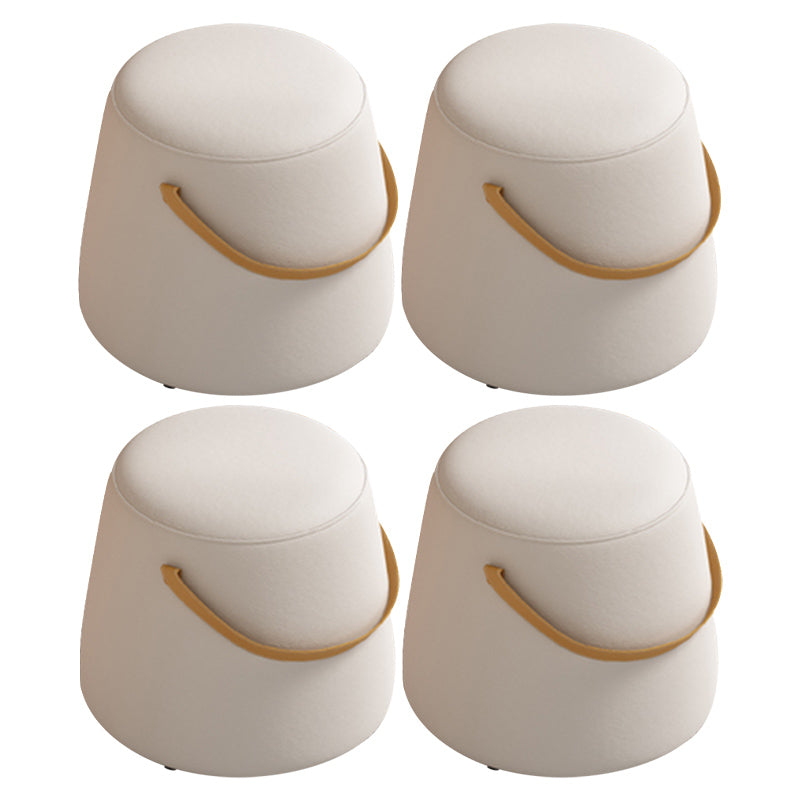 Portable Pouf Pure Color Cylinder Shape Modern Fabric Stain Resistant Pouf Ottoman