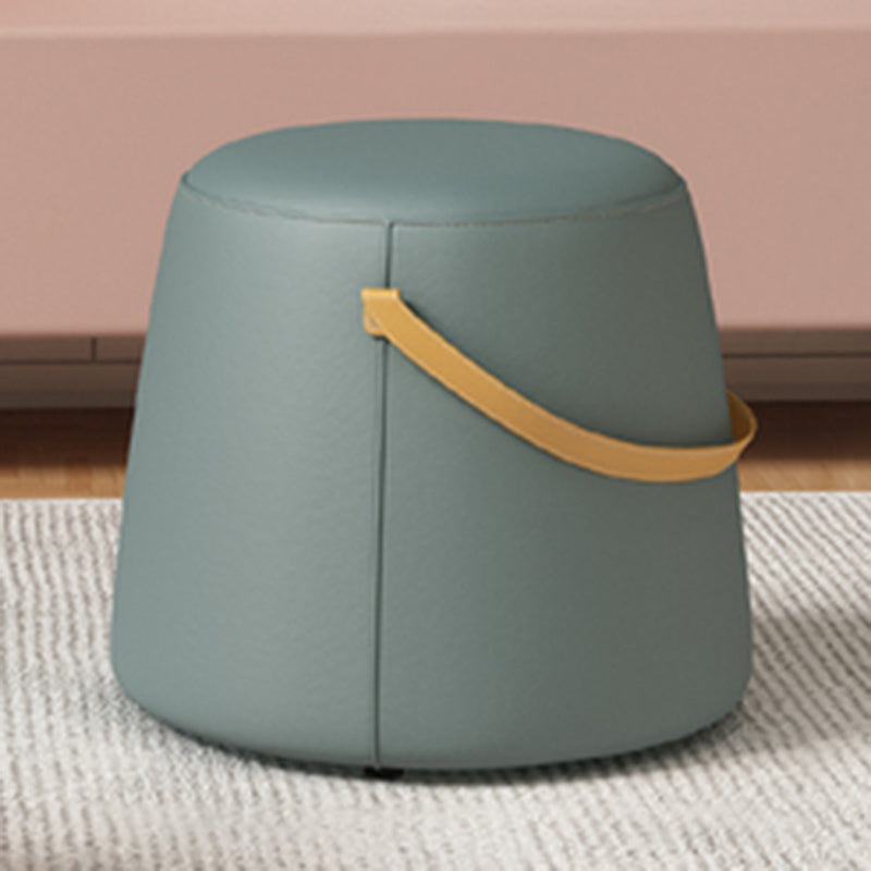 Portable Pouf Pure Color Cylinder Shape Modern Fabric Stain Resistant Pouf Ottoman