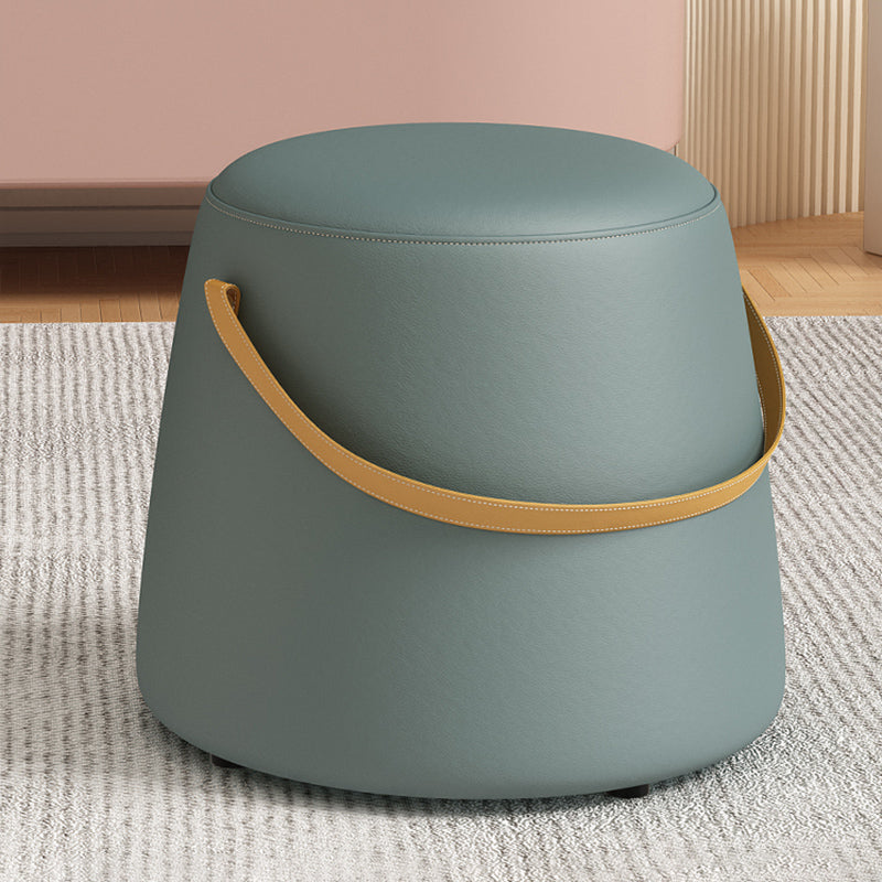 Portable Pouf Pure Color Cylinder Shape Modern Fabric Stain Resistant Pouf Ottoman