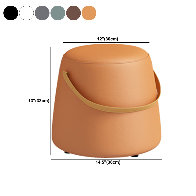 Portable Pouf Pure Color Cylinder Shape Modern Fabric Stain Resistant Pouf Ottoman