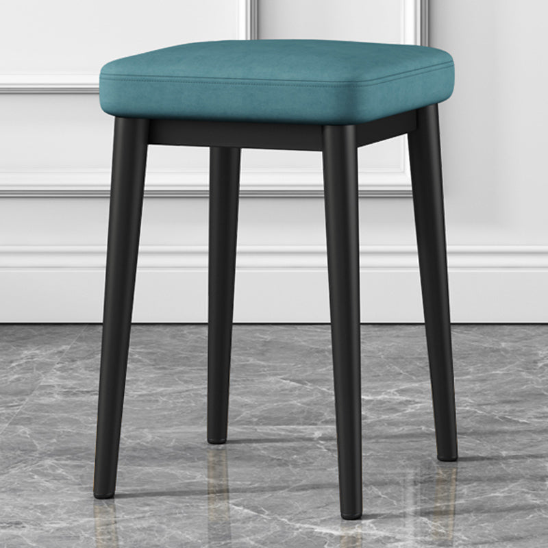 Square Ottoman Solid Color Upholstered Metal Frame Fabric Standard Ottoman