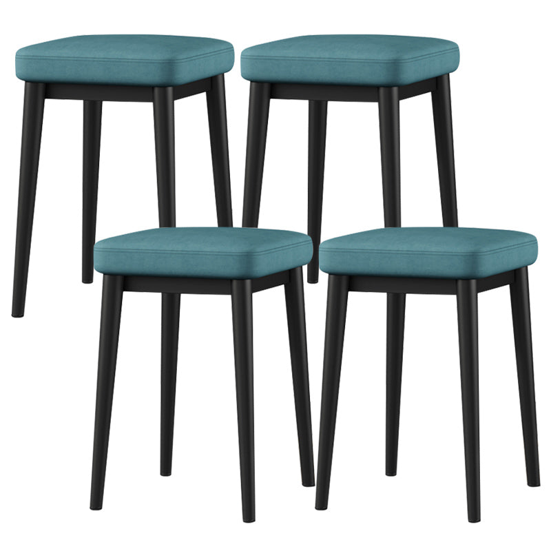 Square Ottoman Solid Color Upholstered Metal Frame Fabric Standard Ottoman