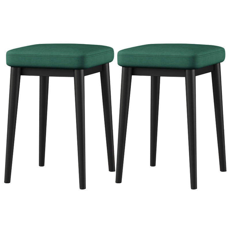 Square Ottoman Solid Color Upholstered Metal Frame Fabric Standard Ottoman