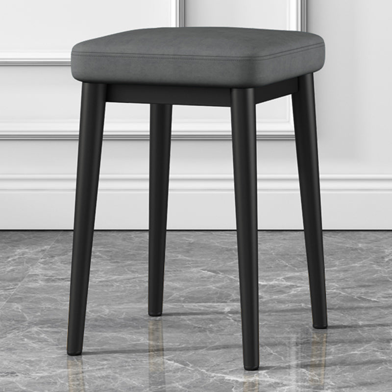 Square Ottoman Solid Color Upholstered Metal Frame Fabric Standard Ottoman