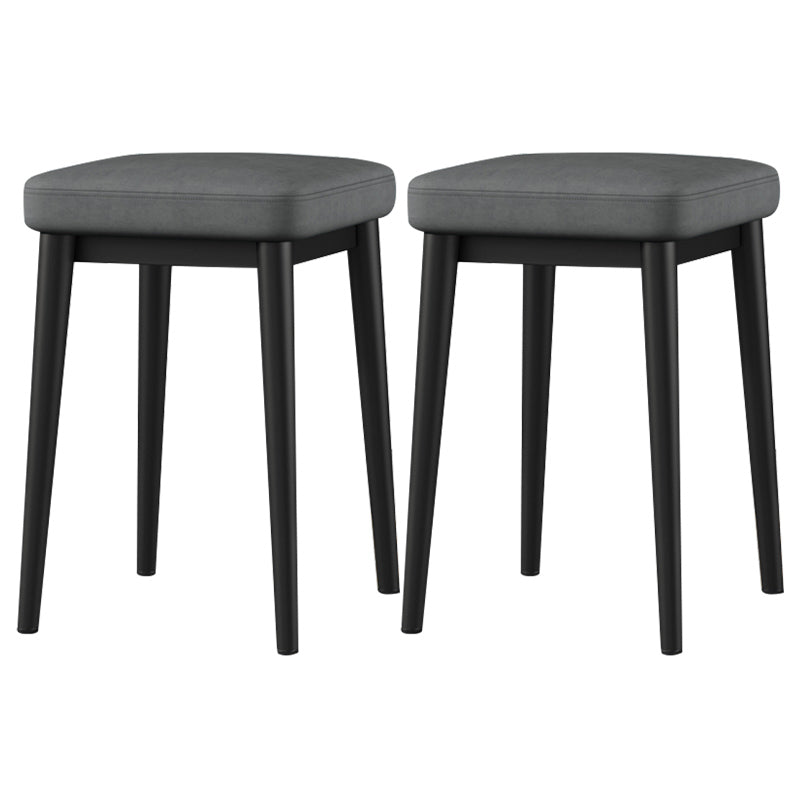 Square Ottoman Solid Color Upholstered Metal Frame Fabric Standard Ottoman