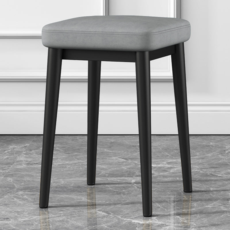 Square Ottoman Solid Color Upholstered Metal Frame Fabric Standard Ottoman