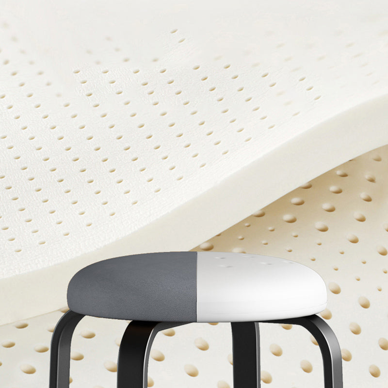 Footstool Ottoman Upholstered Metal Frame Fabric Modern Solid Round Ottoman