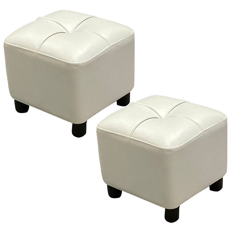 Modern Square Standard Faux Leather Solid Color Standard for Living Room