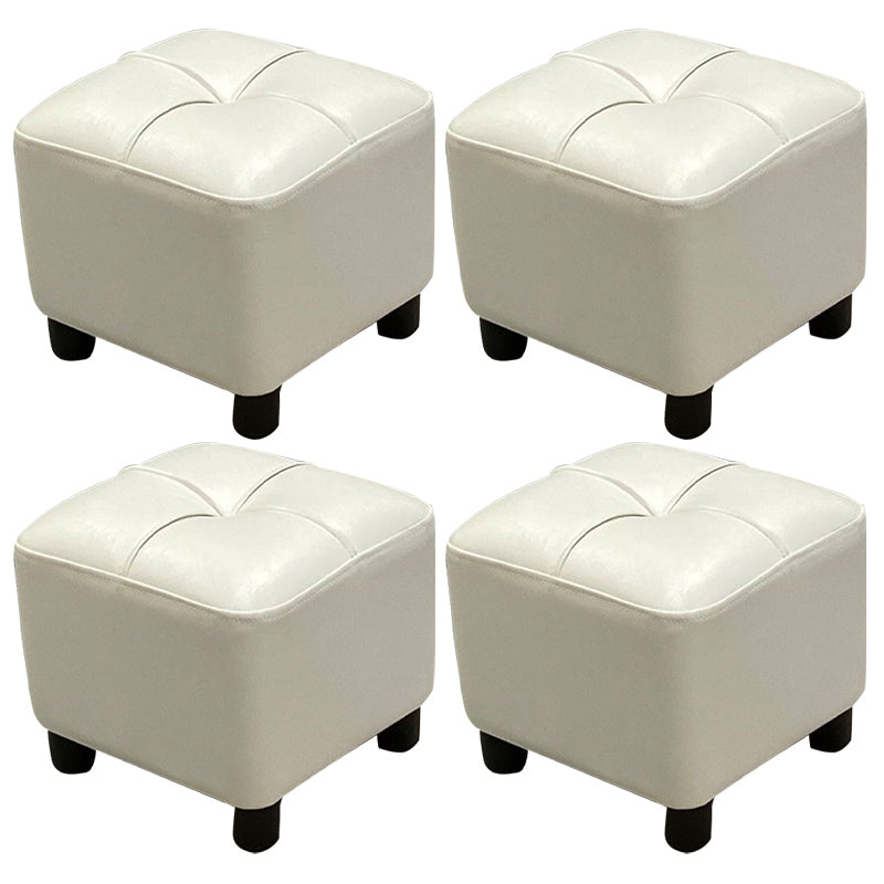 Modern Square Standard Faux Leather Solid Color Standard for Living Room