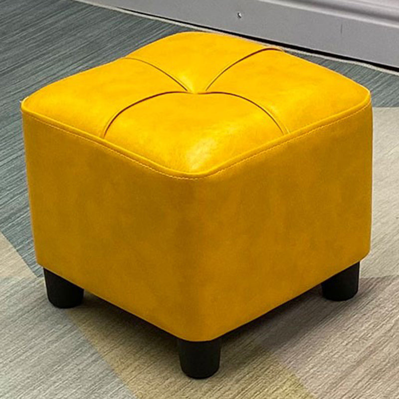Modern Square Standard Faux Leather Solid Color Standard for Living Room