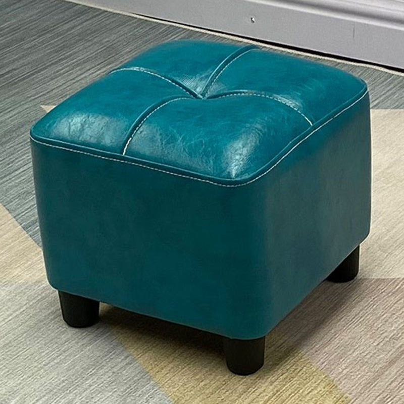 Modern Square Standard Faux Leather Solid Color Standard for Living Room